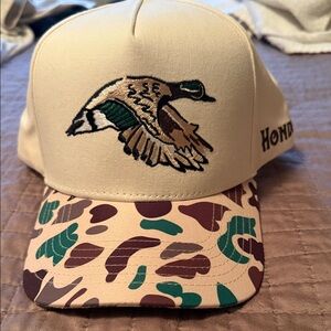 Hondo Beige Camouflage Duck Embroidered Hat